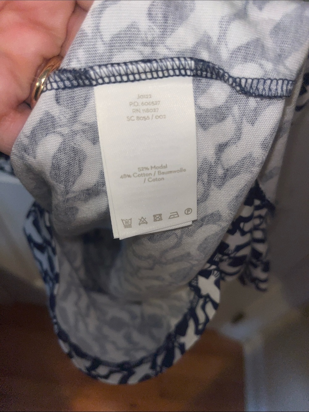 Boden Blue White Bird Print Dress 4P Petite Modal Cotton Knee Length - Picture 8 of 8
